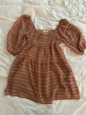 Women’s Stripe Puff-Sleeve Dress